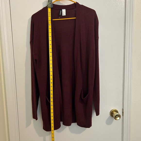 H&M Open-Front Cardigan Sweater - Burgundy - Picture 5 of 6